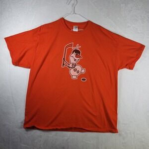Disney Frozen Olaf Hockey Player‎ Orange Graphic T-Shirt Gildan 2XL Mens